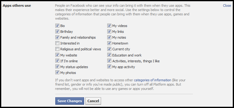 Facebook Apps others use